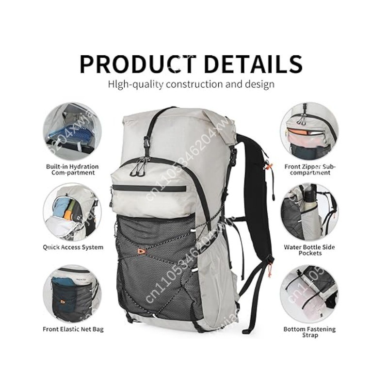 Outdoor Adventure Backpack - حقيبة ظهر خفيفة الوزن مقاومة للماء